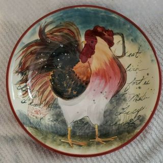 Certified International Le Rooster Pasta/soup Bowl Collectable Euc