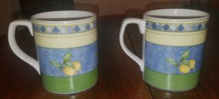 Royal Doulton " Carmina " Pattern Set Of 2 Coffee / Tea Mugs / Cups Discontinued