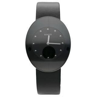 Rado Esenza 964.  0490.  3 Black Dial Leather Strap Swiss Quartz Dress Wrist Watch