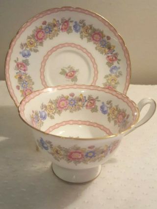 Shelley " Pompadour " Two Piece Set: Cup & Saucer Fine Bone China Made In England
