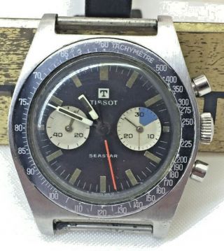 Vintage Tissot Seastar Chronograph 17j Swiss Watch 40508 - 8x Lemania 1277