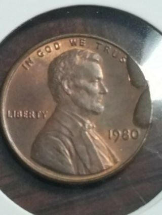 1980 P Lincoln Penny One Cent Coin Double Cud Error Coin