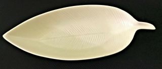Red Wing Usa Pottery Green Leaf Shape Serving Dish M1445 With Label