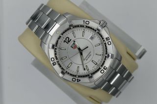 Tag Heuer Waf1112.  Ba0801 Silver Gray Aquaracer Watch Mens Stainless Sport Ss Box
