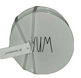 Set Of 4 Rae Dunn Yum Round Appetizer Plates By Magenta Modern Dessert Plate