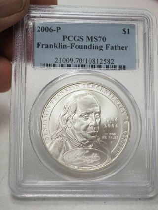 2006 - P $1 Franklin Founding Father Pcgs Ms70 2582