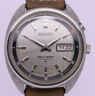 Vintage 1970 Seiko Bell - Matic Automatic Mens 37mm Steel Alarm Watch 4006 - 6010