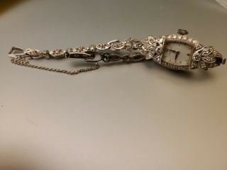 Ladies 14k White Gold And Diamond Hamilton Watch - It Does Run