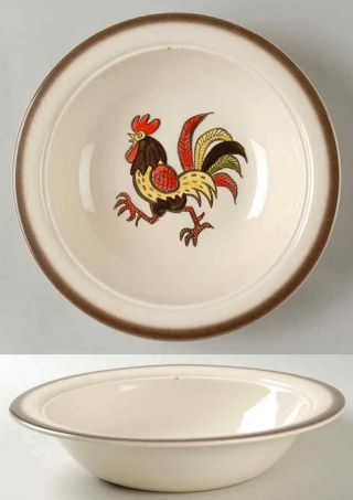 Metlox Poppytrail Red Rooster 10 " Round Vegetable Bowl 357503