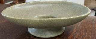 Vintage Mccoy Floraline Oval Pedestal Green Pottery Bowl