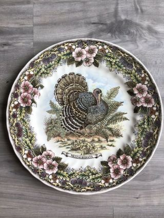 Churchill Wildlife Scenes 10 " Dinner Plate Meleagridiana Turkey Made In England