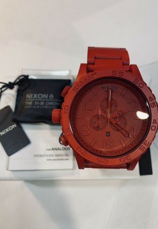 LIMITED - EDITION NIXON 51 - 30 Chronograph Watch (ALL RED) Everywhere 2