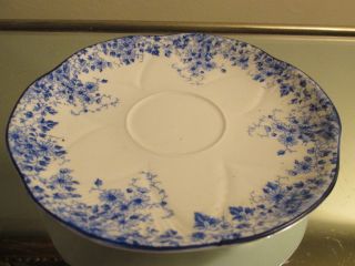 Vintage Shelley Dainty Blue Tea Saucer English Bone China 051/28 Blue Trim 1