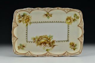 Hermann Ohme Silesia Old Ivory German Porcelain Rectangle Tray