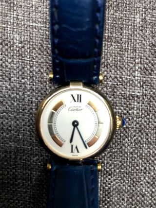 Cartier Must De Cartier Ladies Gold Plated Silver Watch Cartier Vermeil Quartz