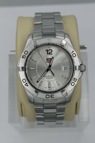 Tag Heuer WAF1112.  BA0801 Silver Gray Aquaracer Watch Mens Stainless Sport SS 2