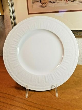 1 - Villeroy & Boch Cellini Dinner Plate 10 - 5/8 " All White Embossed With Tag
