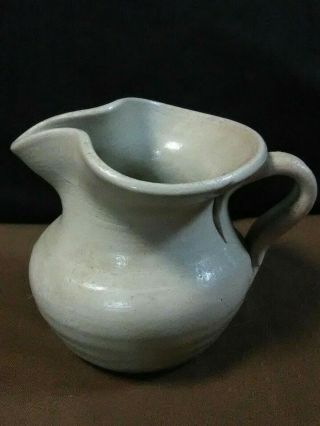 Lovely Vtg.  Williamsburg Pottery Salt Glazed Cobalt Blue Small Creamer/pitcher