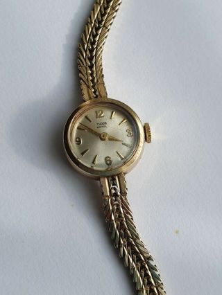 Rolex Tudor Royal Ladies Gold Watch With Integral Rolex Gold Bracelet