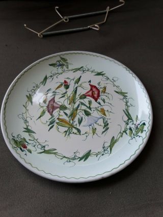 Vintage Hand Painted Small Plate Made In Italy Morning Glories