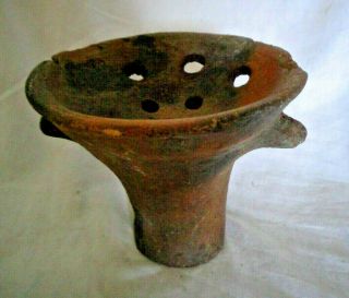 Small Clay Coal Pot hand crafted 6 1/2 