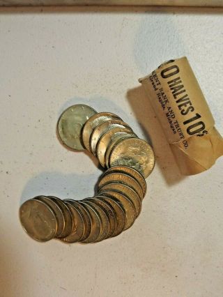 1965 $10 Roll Of Kennedy Halves, .  40 Silver,  In Bank Tube
