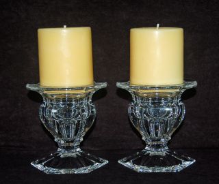 Royal Doulton Concord Crystal Three - Way Candle Holders - Signed