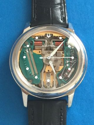 Serviced M8 1968 Bulova Accutron Spaceview Stainless Steel Men 