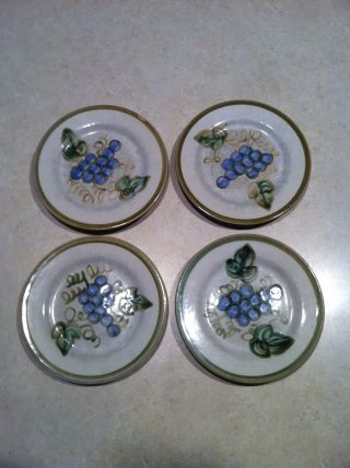 Four John B Taylor Salad Plates - 8 Inches - Blue Grapes Pattern