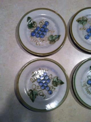 Four John B Taylor Salad Plates - 8 inches - Blue Grapes Pattern 2