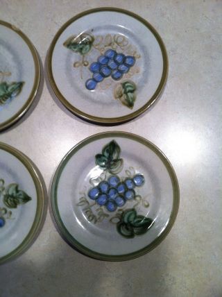 Four John B Taylor Salad Plates - 8 inches - Blue Grapes Pattern 3