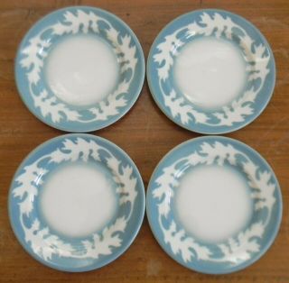 4 Vintage Syracuse China Oakleigh 6.  25 " Plates Restaurant Ware Airbrush Leaves 2