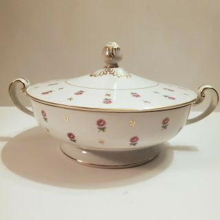 Vintage Noritake Rosalie Covered Casserole Dish Bowl Red Roses China Dishes