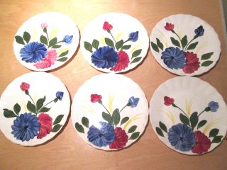 Vintage Blue Ridge Pottery Chrysanthemum Pattern Salad Plates (6)