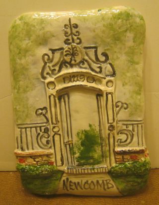 Chalkware Glazed Art Pottery Wall Plaque " Newcomb " By Janise Maccardell N 
