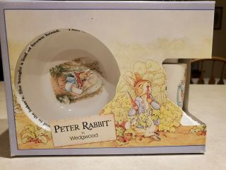 Vintage Wedgewood Peter Rabbit/beatrix Potter Nursery Set Mug,  Bowl,  Plate 1991