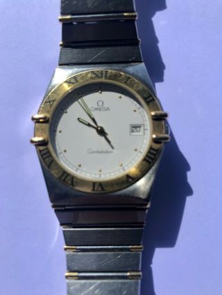 Omega Constellation Wrist Watch For Men - 18k Gold And Stainless Steel.