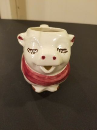 Vintage Shawnee Pottery: Puss & Boots & Smiley The Pig Creamer Pitcher (marked)