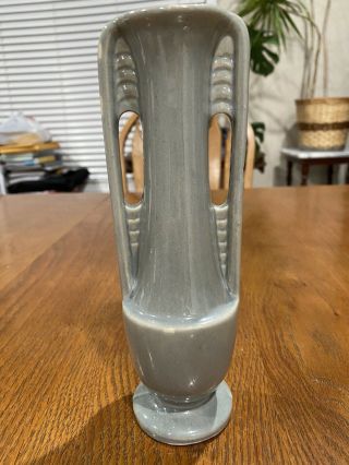 Vintage Art Deco Shawnee Pottery Bud Vase Usa 1178 Khaki Gray Vase 8 "