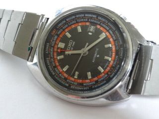 Vintage Seiko World Time Gmt 6117 - 6400 Date Stainless Steel Automatic Watch