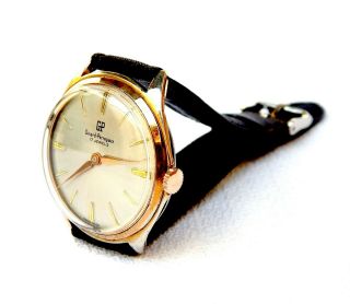 Vintage Watch Girard Perregaux Hand Winding Art Deco Gold 1950c Men 37mm
