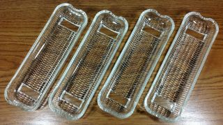 Vintage Set Of 4 Pressed Glass Corn On The Cob Holders Made In Brazil