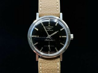 Vintage Longines Grand Prize Automatic Watch,  1960s,  Black Dial