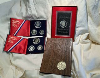 Two 1976 S Bicentennial Silver Proof/coin Set And 1972 Eisenhower Proof Dollar