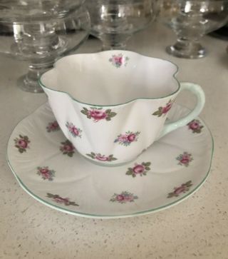 Vintage Shelley Bone China Pink Rose Tea Cup & Saucer