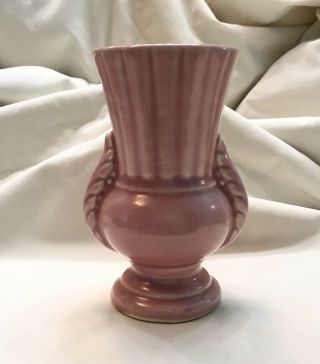 Vintage Pink Mccoy Art Deco Pottery Vase 5.  5” Tall