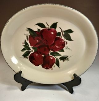 Home & Garden Party 13 " Oval Serving Platter/tray Apple Cluster Stoneware (2000)