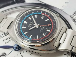 Vintage V Rare Seiko Navigator 6117 Automatic Watch Black Dial 6117 - 6410