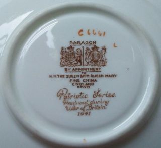 Paragon Canadian Patriotic Series War of Britain 1941 Saucer Only 3