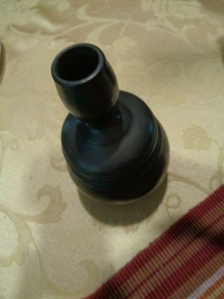 Vtg Black Art Pottery Hand Crafted Vase 5 3/4 